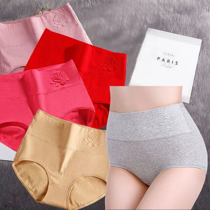 4Pcs Cotton Panties Women's High Waist Underwear Abdominal Plus Size Briefs Girls Female Seamless Underpants Sexy Lingeries Lady