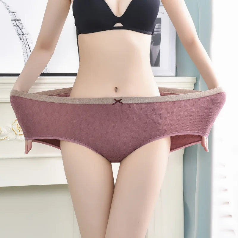 2 Pcs Women's Briefs Comfortable Cotton Soft Seamless Abdomen Cotton High Waist Super Elasticity Underwear Women Sexy Panties
