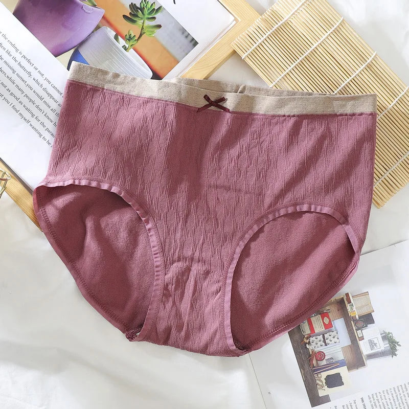 2 Pcs Women's Briefs Comfortable Cotton Soft Seamless Abdomen Cotton High Waist Super Elasticity Underwear Women Sexy Panties