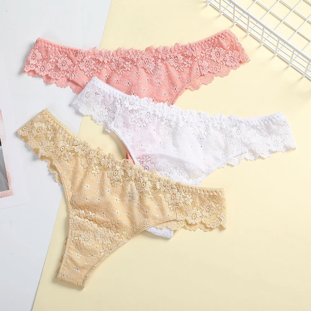 1 Pc Panties Underwear Woman Lace Thong G-String Sexy Briefs Lingerie Woman Thong T-back Female Underwear For Woman Underwear