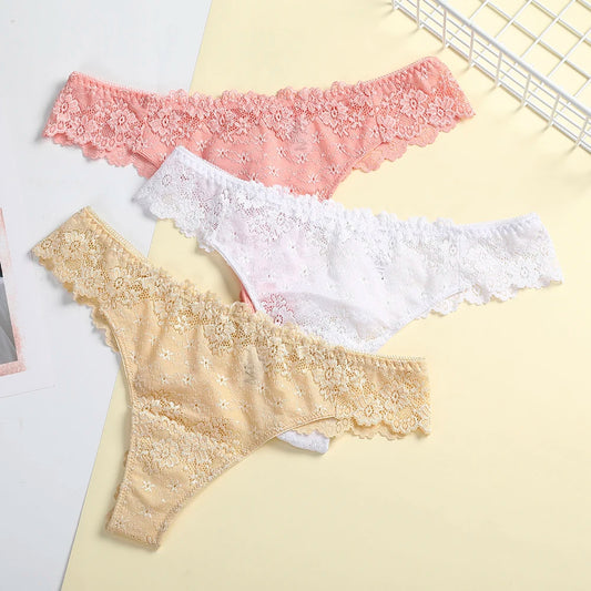 1 Pc Panties Underwear Woman Lace Thong G-String Sexy Briefs Lingerie Woman Thong T-back Female Underwear For Woman Underwear