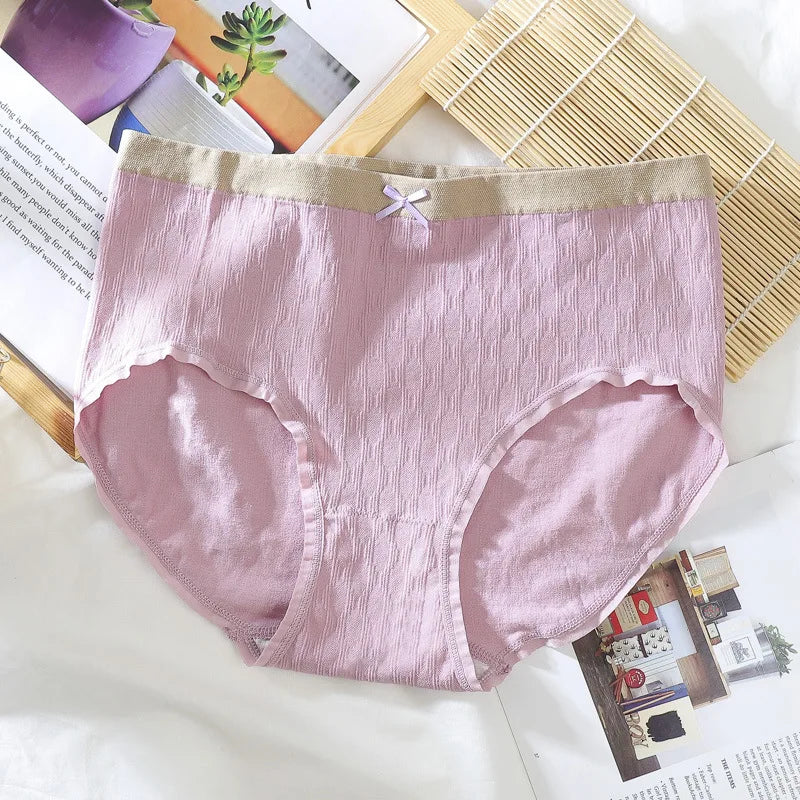 2 Pcs Women's Briefs Comfortable Cotton Soft Seamless Abdomen Cotton High Waist Super Elasticity Underwear Women Sexy Panties