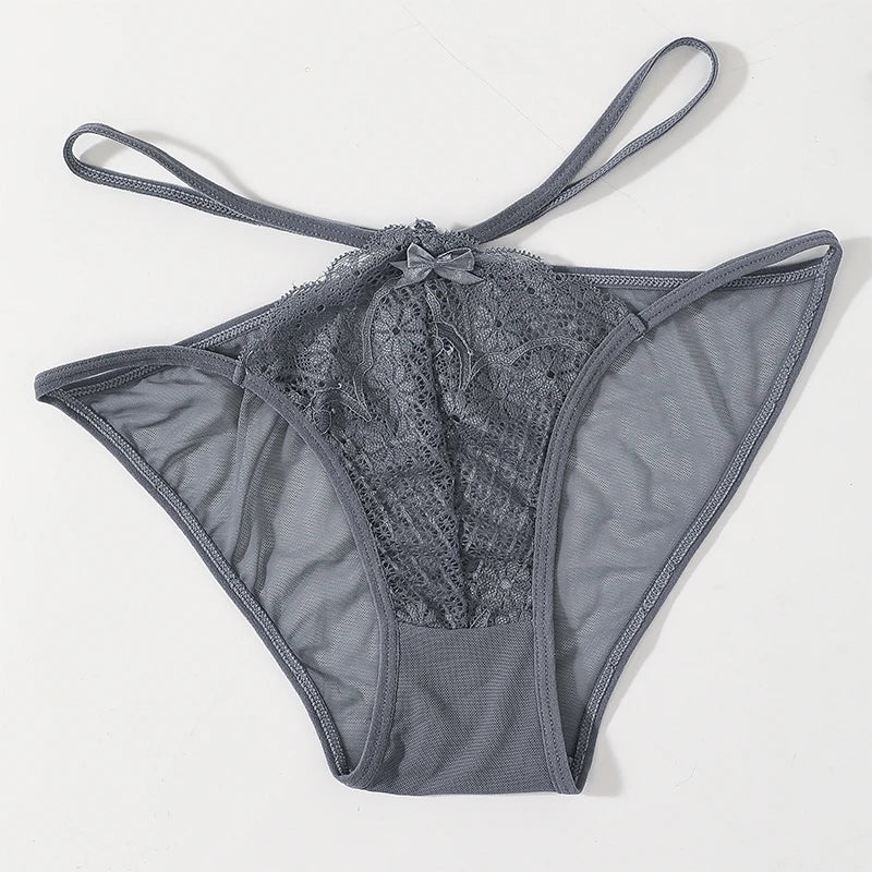2pcs Lace Briefs Women's Panties Underwear Set Sexy Perspective Panties Low Rise Female Underpants Comfort Panty Lace Lingerie