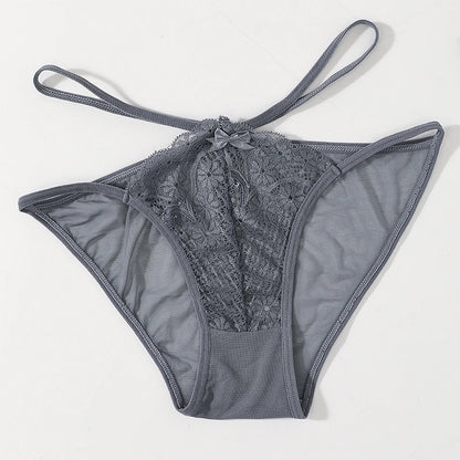 2pcs Lace Briefs Women's Panties Underwear Set Sexy Perspective Panties Low Rise Female Underpants Comfort Panty Lace Lingerie