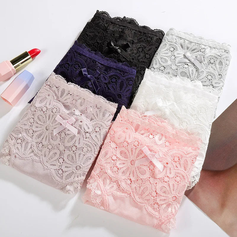 3 Pcs/Lot Sexy Underwear Women Hollow Out Lace Women Panties Elastic Lace Soft Lingerie Transparent Briefs Sexy Panties