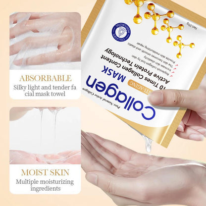 5/10pcs Anti-wrinkle Collagen Face Mask Moisturizing Brightening Repair Skin Face Sheet Mask Anti-aging Facial Masks Cosmetics