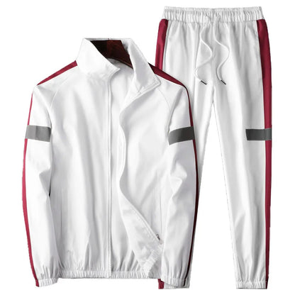 New Sportswear Men Windbreaker 2 Pieces Running DIY Jacket Pants Sport Korean Tracksuit Autumn Casual Sweatsuit Set Fashion Suit