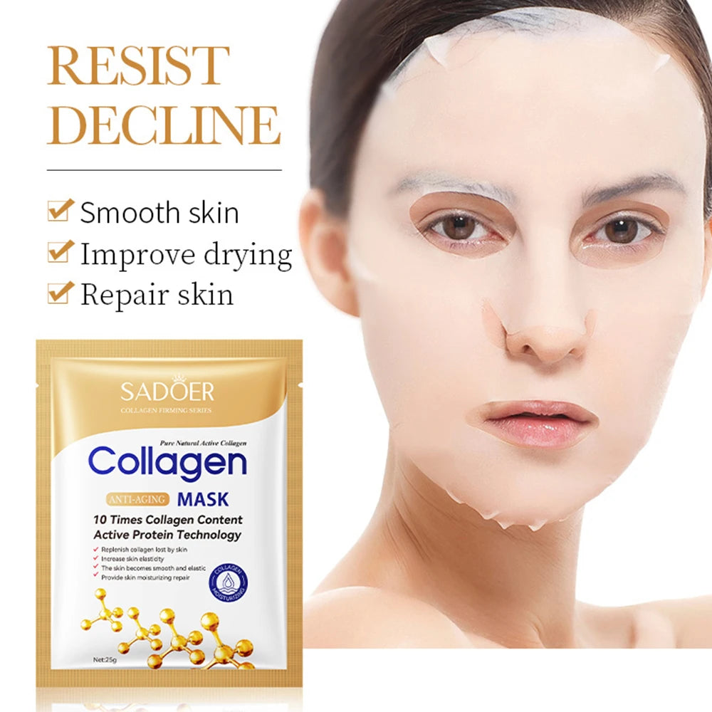 5/10pcs Anti-wrinkle Collagen Face Mask Moisturizing