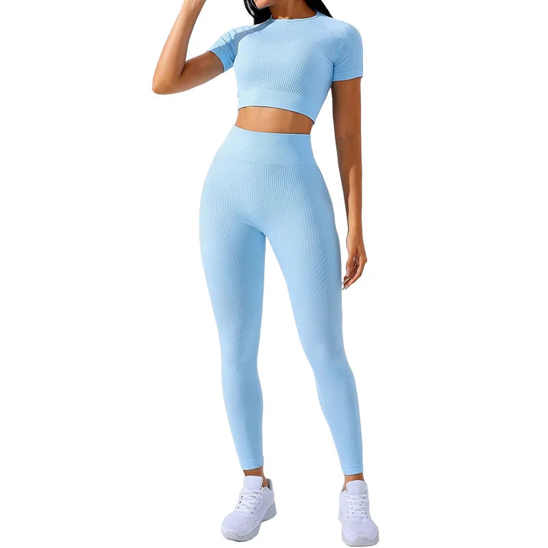 Yoga For Women HigH Waisted Yoga Pants Fitness Suit Set