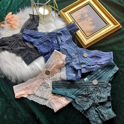 New European and American sexy lace temptation cross hollow panties women's low waist soft women's panties underwear women