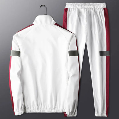 New Sportswear Men Windbreaker 2 Pieces Running DIY Jacket Pants Sport Korean Tracksuit Autumn Casual Sweatsuit Set Fashion Suit