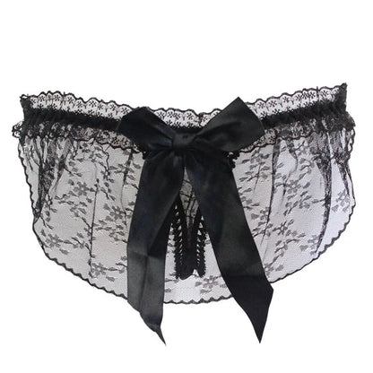 Sexy Lace panties See-Through Beautiful Buttocks T-Pants Women's Panties erotic underwear Temptation Thong and G-string 2053