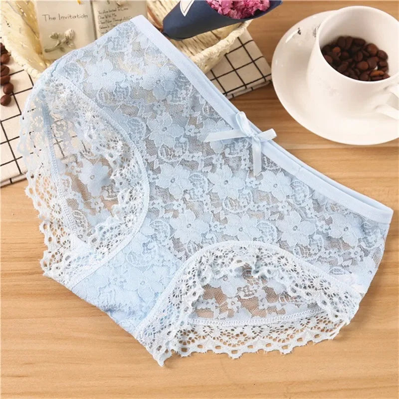 4Pc/Lot Random Briefs for Women Breathable Girl Comfort Underwear Low Rise Panty Free Size Sexy Panties