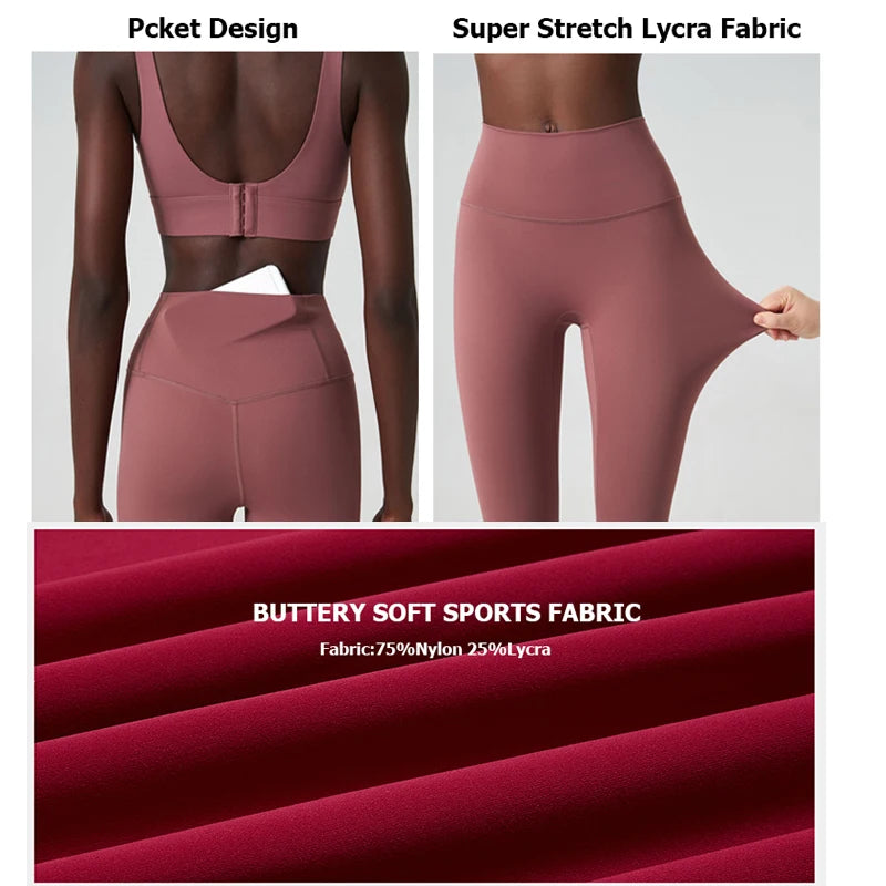 Women Buttery Soft Gym Suit Breathable Running Sportswear