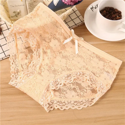 4Pc/Lot Random Briefs for Women Breathable Girl Comfort Underwear Low Rise Panty Free Size Sexy Panties