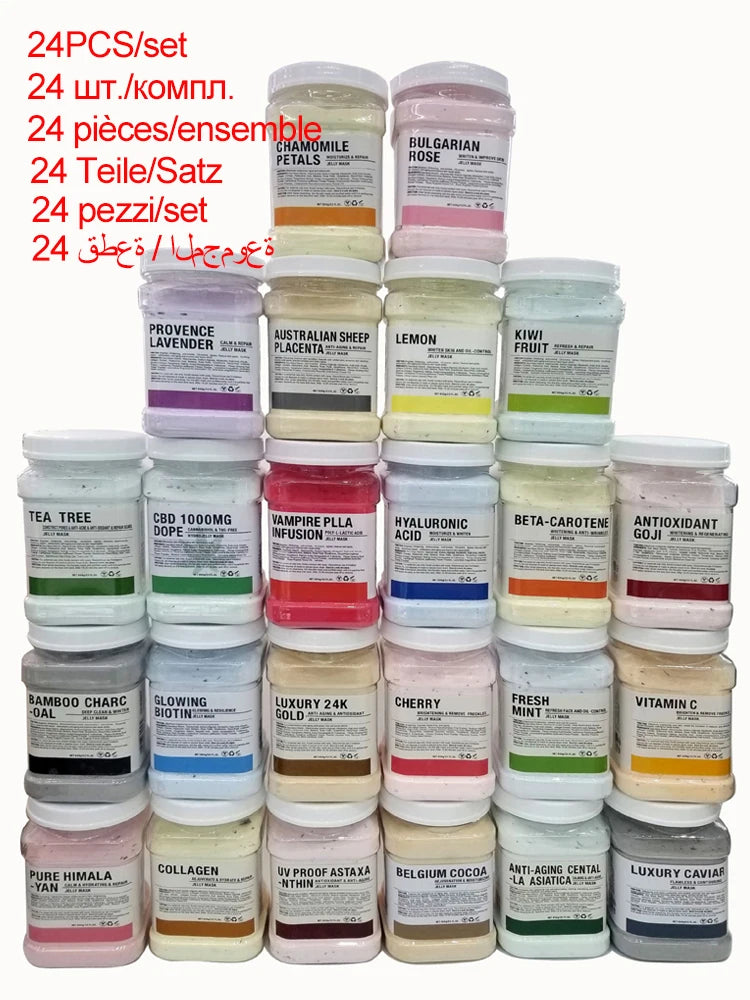 6/24/27/29PCS Jelly Face Mask Powder 650G Wholesale Hydrojelly Masks Beauty Salon Use Facial Skin Care Product
