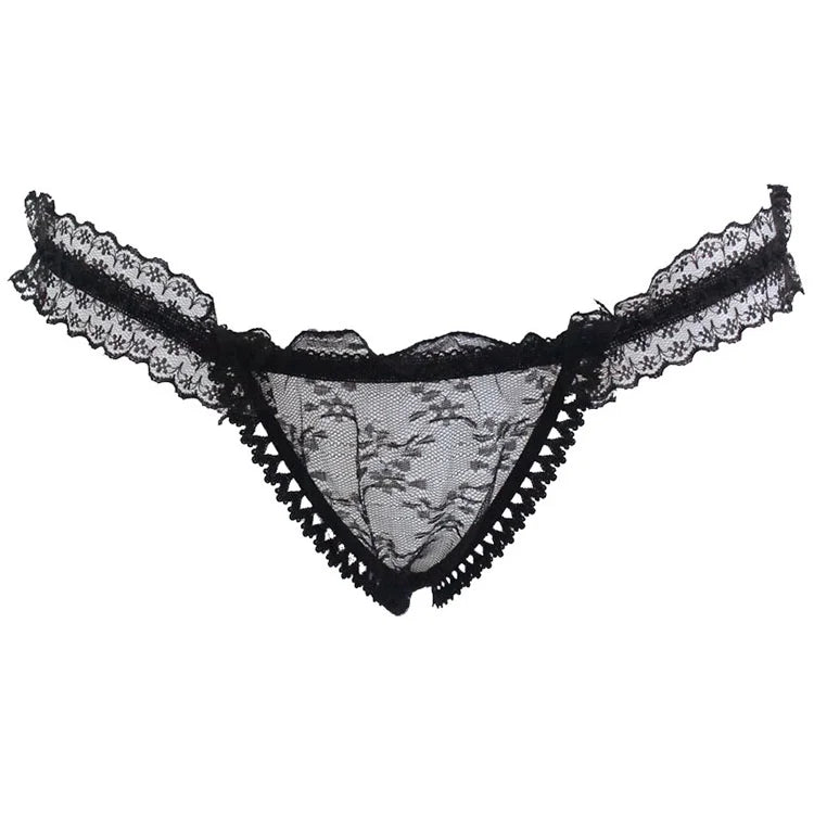 Sexy Lace panties See-Through Beautiful Buttocks T-Pants Women's Panties erotic underwear Temptation Thong and G-string 2053