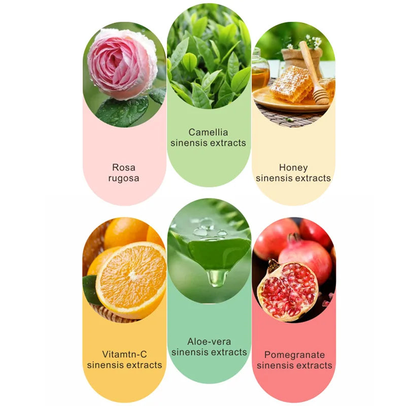 10pcs Vitamin C Facial Masks Beauty Faec Moisturizing Firming Anti-aging skincare Rose Honey Aloe Face Mask Skin Care Products